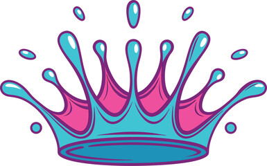 Obraz premium crown, royalty, king, queen, royal, majesty, regal, tiara, headwear, symbol, icon, illustration, graphic, design, art, drawing, vector, clipart, splash, water, liquid, fluid, dynamic, energetic, vibra