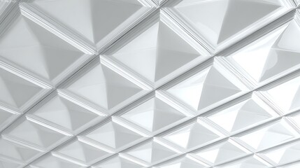 Fototapeta premium Geometric White Glossy Diamond Pattern Structure with Repeating Surface Elements