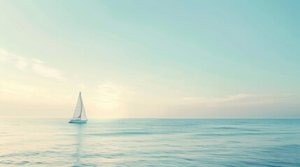Fototapeta premium Mediterranean Adventure: Drone View of Sailboats Sailing on Blue Ocean Waves