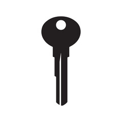 Simple Black and White Key Shape Design Security Concept