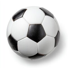 Overhead view of a black and white soccer ball