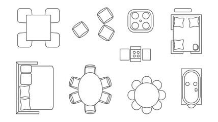 Discover essential furniture floor plan symbols for architectural design, interior decorating, and real estate visualization projects.
