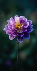 Close-up of a vibrant purple dahlia