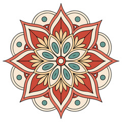 Traditional Mandala Pattern Cultural Symbolism in Colorful Style