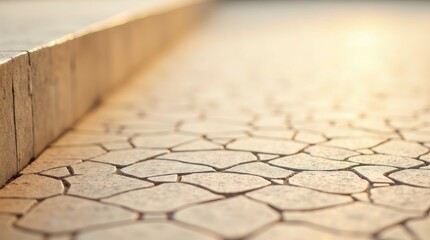 Obraz premium Stone paving path with sunlight texture