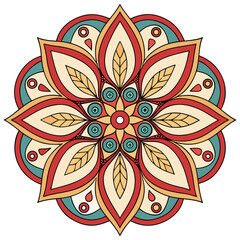 Vibrant Mandala Graphic Ethnic Style Ornament for Posters