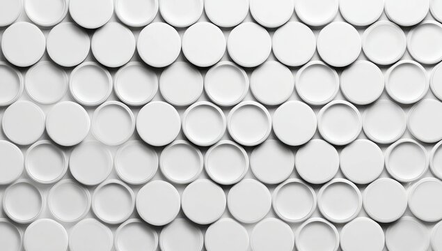 Abstract pattern of many overlapping white circles