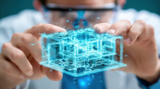 Innovative technology showcase virtual space 3d modeling interactive environment close-up view future design concepts