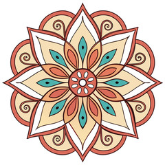 Colorful Ethnic Mandala Artistic Design for Backgrounds and Prints