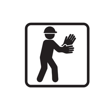 black worker wearing gloves safety sign clip art preview