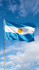Argentinian Flag Waving Sky