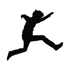 Kids jumping silhouette