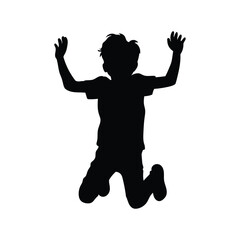 Kids jumping silhouette