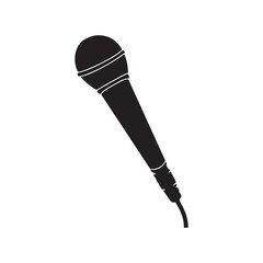 Simple Black and White Microphone with Cable