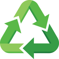 Vector art of green recycling symbol, representing sustainability and environmental protection