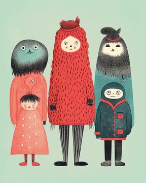 Set of fuunny monsters