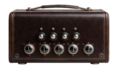 Vintage Style Radio on Transparent Background with Classic Design Elements