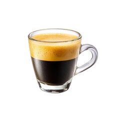 Aromatic Espresso in a Clear Glass Cup