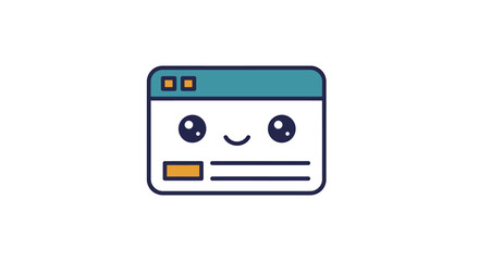 Cute Cartoon Web Browser Window Graphic Design.