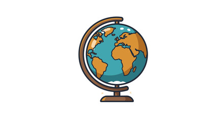Colorful cartoon globe representing Earth geography and global education.