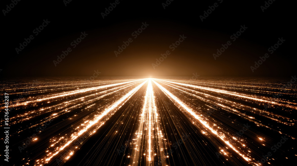 Aufkleber stunning visual of radiant light beams converging towards bright center, creating sense of depth and
