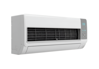 Efficient Wall-Mounted HVAC Unit: Precise Climate Control, Quiet Operation, Energy-Saving Design on white background