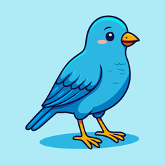 Cute Blue Bird Animal Cartoon