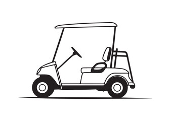 Fototapeta premium Golf Car Silhouette Vector Illustration, Golf Cart Icon for Sports and Leisure.