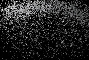 Luxurious black background scattered with silver glitter sparkles, festive texture,  silver,  shimmer