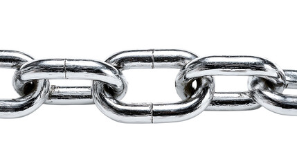 Fototapeta premium Metal chain links isolated on transparent background.