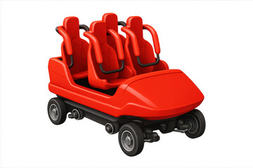 Red rollercoaster car isolated on transparent background