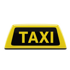 Iconic yellow taxi sign illuminated against a dark backdrop taxi advertisement transparent background
