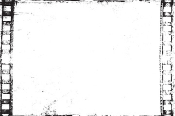 Distressed Vintage Film Strip Frame Border with Grunge Texture