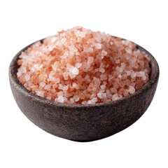 Natural Pink Rock Himalayan Salt in a Bowl on Transparent Background