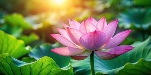 A majestic pink lotus flower in full bloom