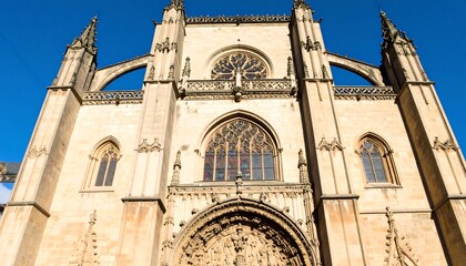 Ancient European cathedral facade