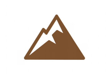Brown mountain icon representing achievement and goals on transparent background