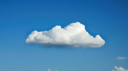 Fresh and Light Summer Vibe: Fluffy White Clouds Over Clear Blue Sky on Sunny Day