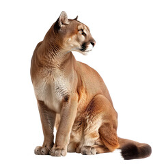 Obraz premium Puma side view full body isolate on transparent background