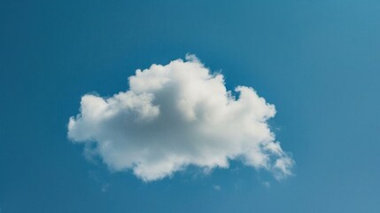 Fresh and Light Summer Vibe: Fluffy White Clouds Over Clear Blue Sky on Sunny Day