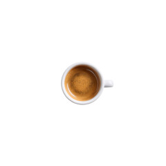 Overhead View of Espresso in a Small White Cup