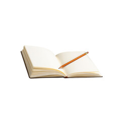 Open Notebook with Pencil, Ready for Notes or Ideas