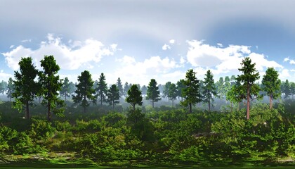 Obraz premium Panoramic forest scene