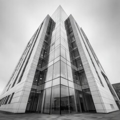 Modern skyscraper in black and white