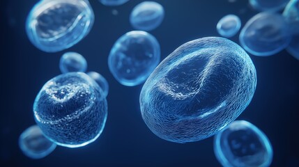 Microscopic view of biotechnology innovation with cinematic dramatic depth, futuristic life sciences concept