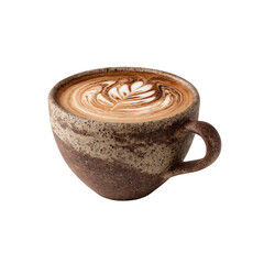 Aromatic Latte Art in Rustic Mug - Coffee Break