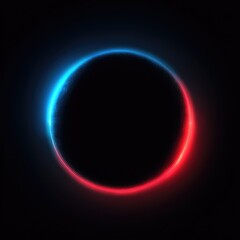 Obraz premium Circular cosmic eclipse with vibrant blue-red halo