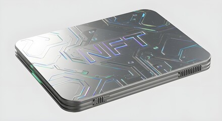 Silver NFT Card on White Background