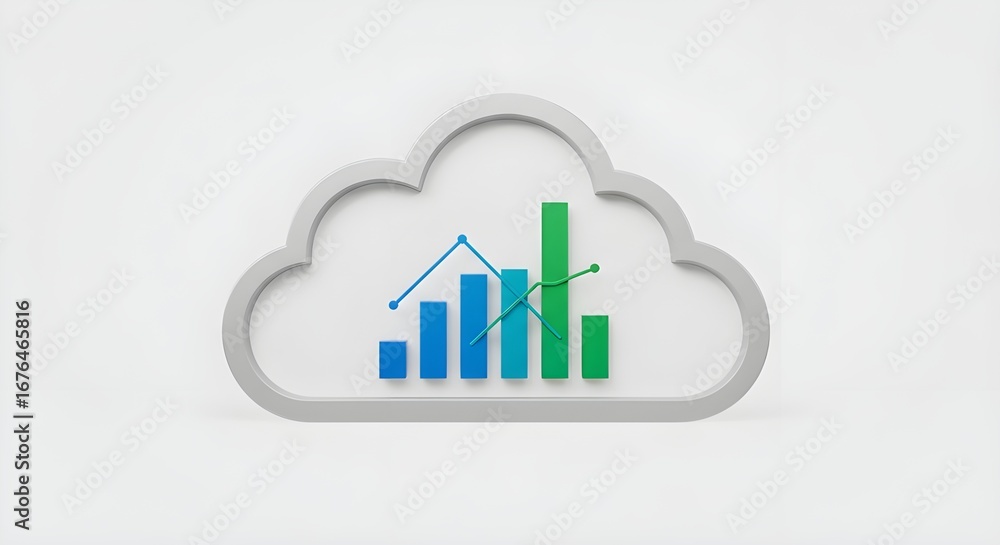 Aufkleber cloud computing statistics and analytics chart