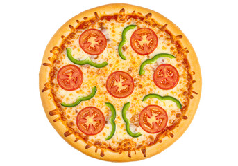 Delicious Veggie Pizza: Perfect for a Quick Meal on white background